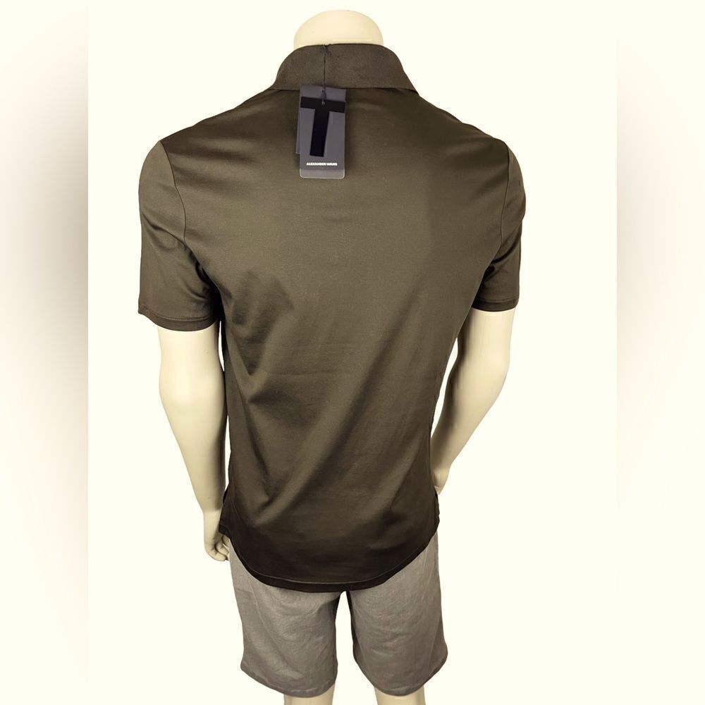 NWT Alexander Wang S/S Polo in Solid Brown 100% Cotton Size Small - Picture 2 of 8